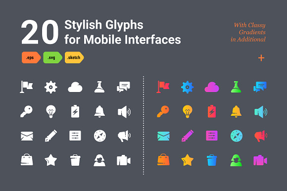 Stylish Glyphs For Mobile Interfaces