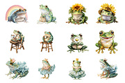 Cute Frog Clipart, an Illustration by Design Market (Thumbnail 2 of 3)