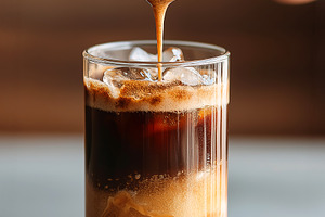 Crafting the Perfect Iced Coffee, a Person Photo by Ocean Digital Art