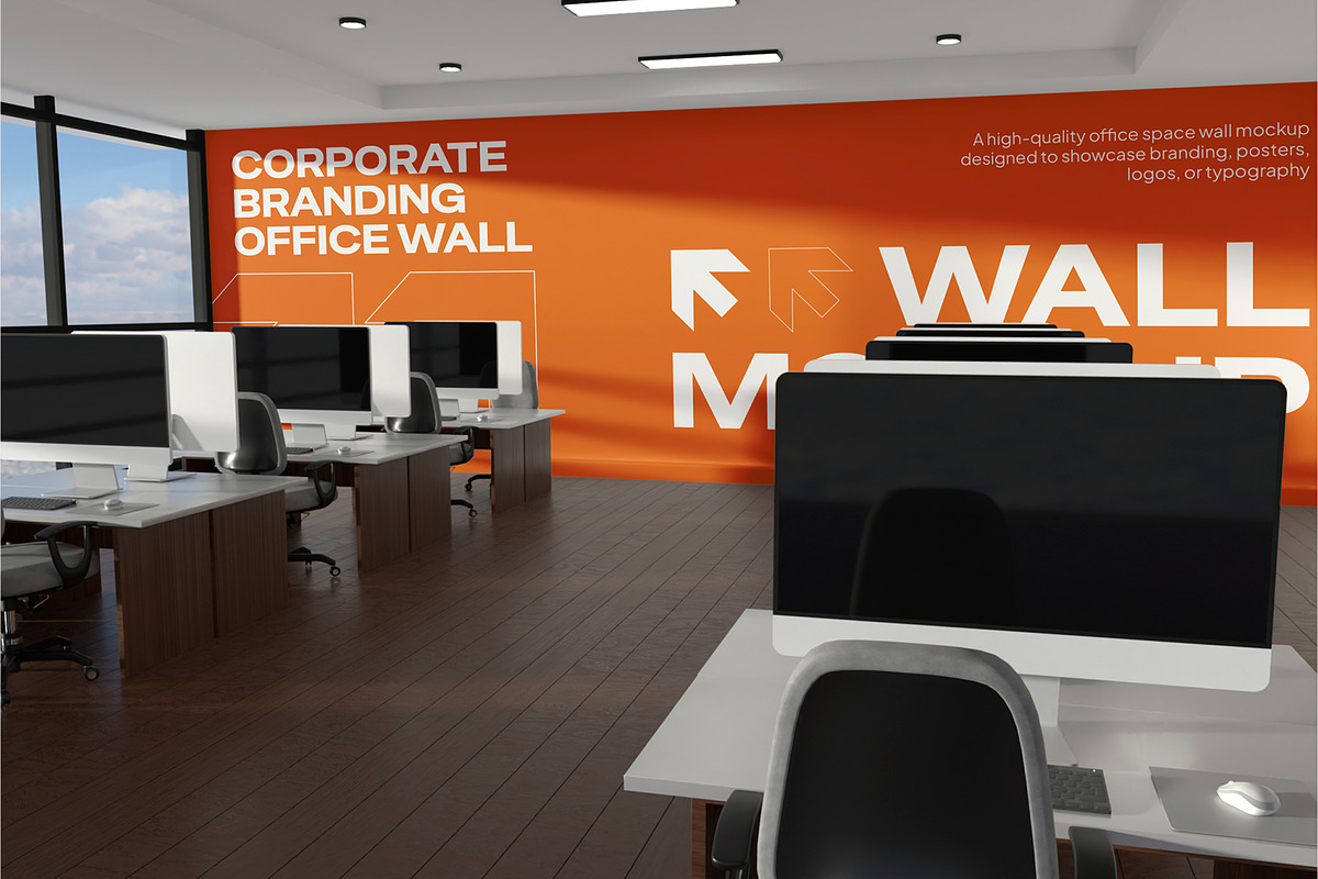 Office Space Wall Mockup, an Advertising Mockup by Permadi Creative (Photo 5 of 5)