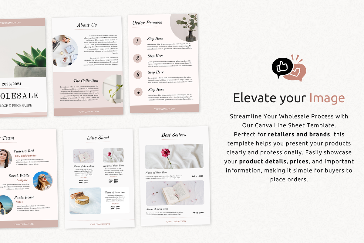 Wholesale Line Sheet Template, a Marketing Template by PittaFinePrint (Photo 2 of 9)