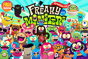Freaky Monsters Bundle, an Animal Illustration by Asaelv Shop! (Thumbnail 1 of 8)