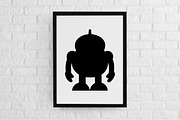 Robot Silhouette SVG, a Technology Illustration by newminddesign (Thumbnail 2 of 3)