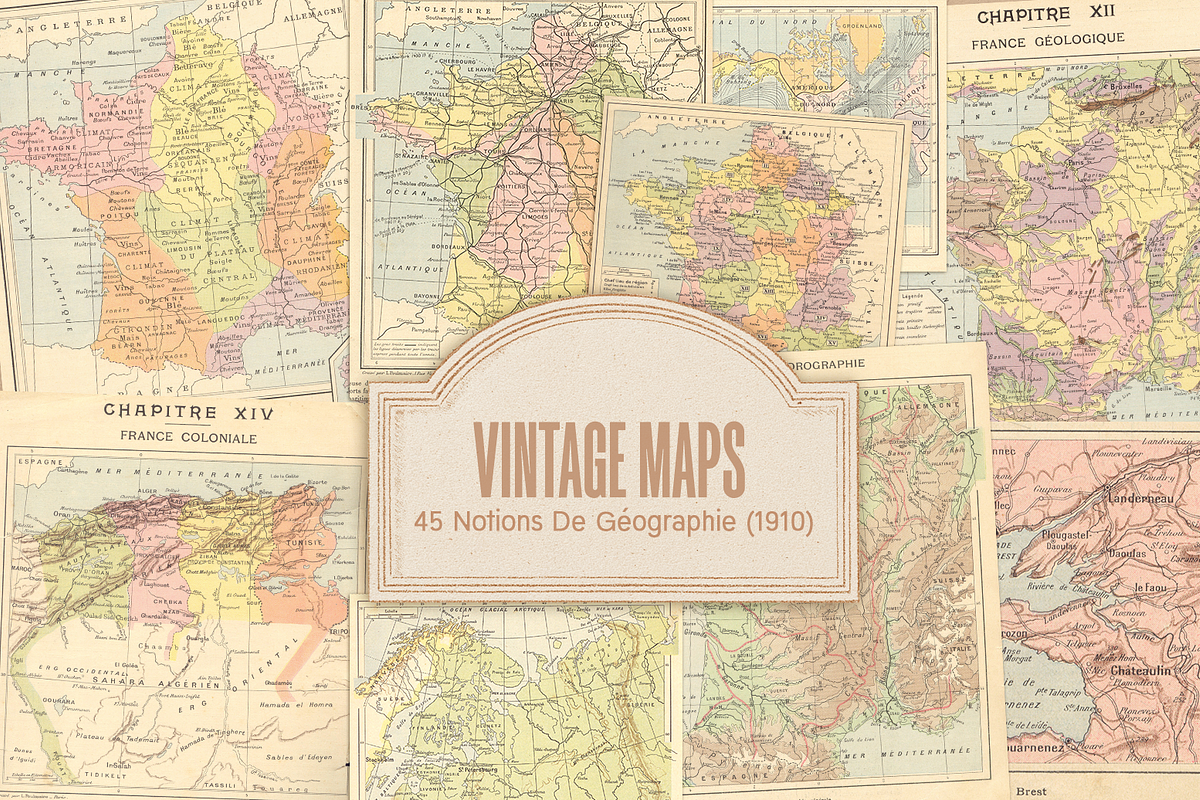 500+ Vintage Maps, an Object Graphic by Lilithcollageart (Photo 9 of 14)