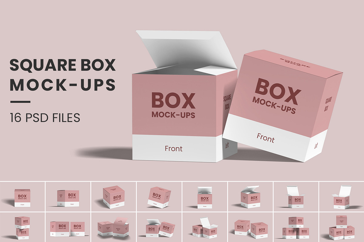 Square Box Mockups | Packaging, a Packaging Mockup by Compositing Studio (Photo 1 of 20)