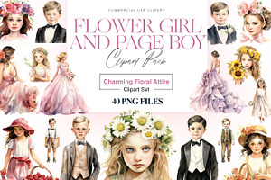 Cute Flower Girl & Page Boy Clipart