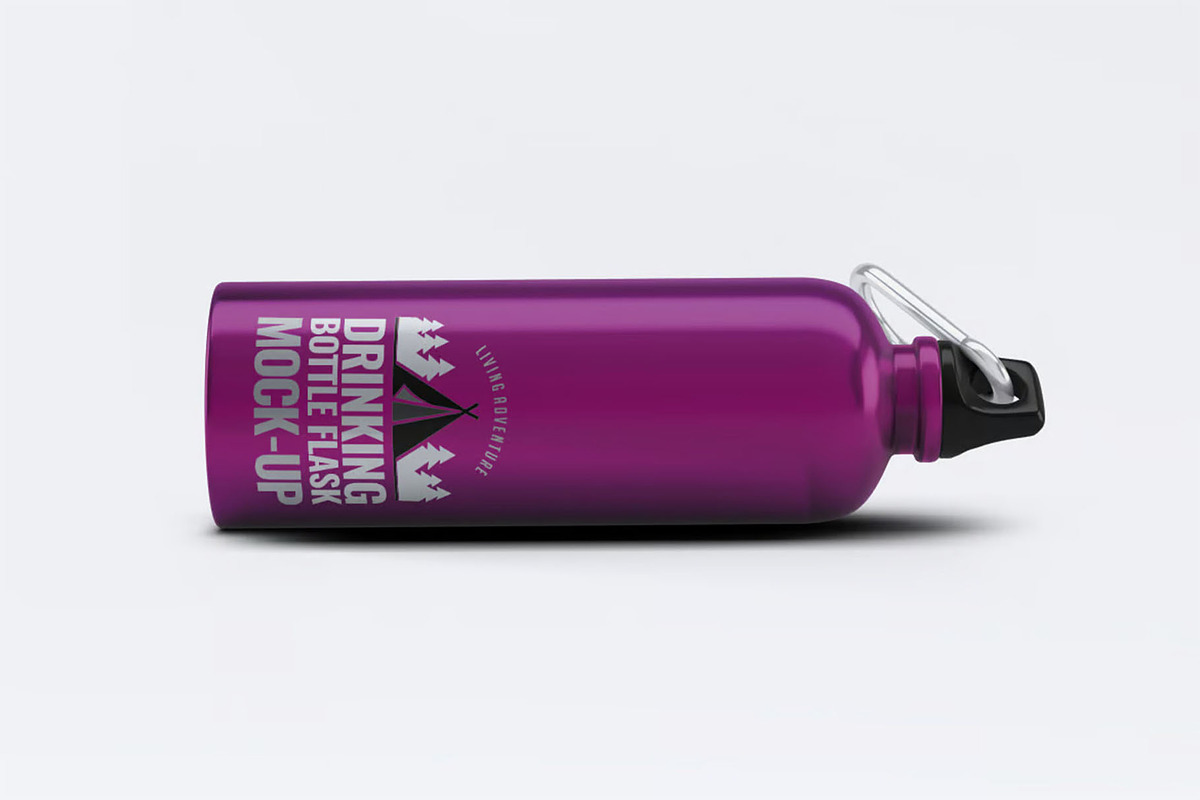 Drinking Bottle Flask Mock-Up, a Product Mockup by DesignRushMarket (Photo 4 of 6)