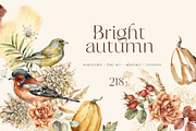 Autumn fall watercolor flowers, a Decorative Illustration by Yuliya Derbisheva (Thumbnail 1 of 13)
