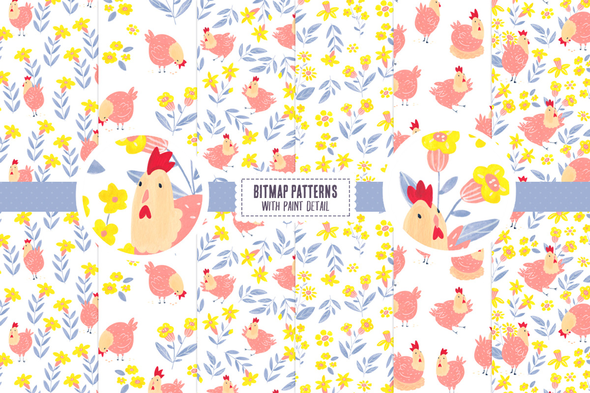 Cheeky Chicks + 16 Seamless Patterns, a Pattern Graphic by Petite Salade (Photo 5 of 5)