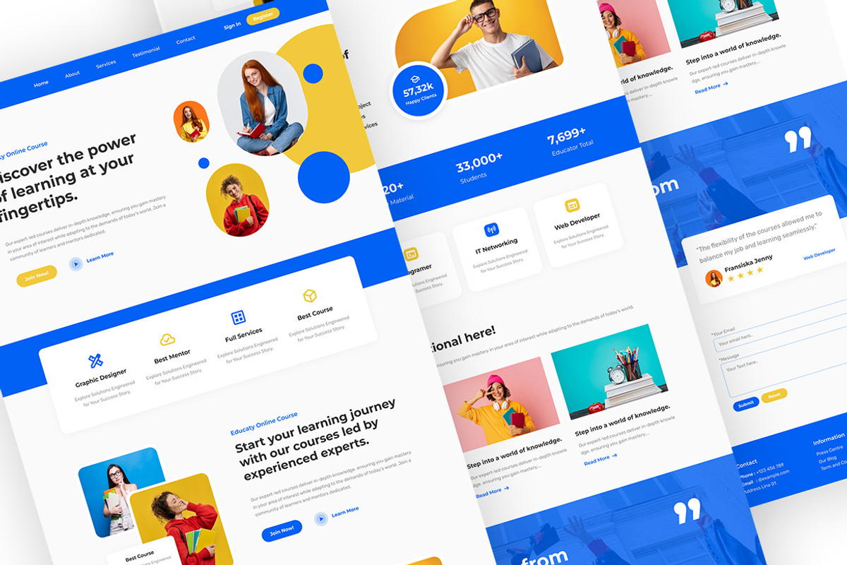 Educaty - Online Course landing Page, an UI Kit Template by ENATIVE (Photo 3 of 4)