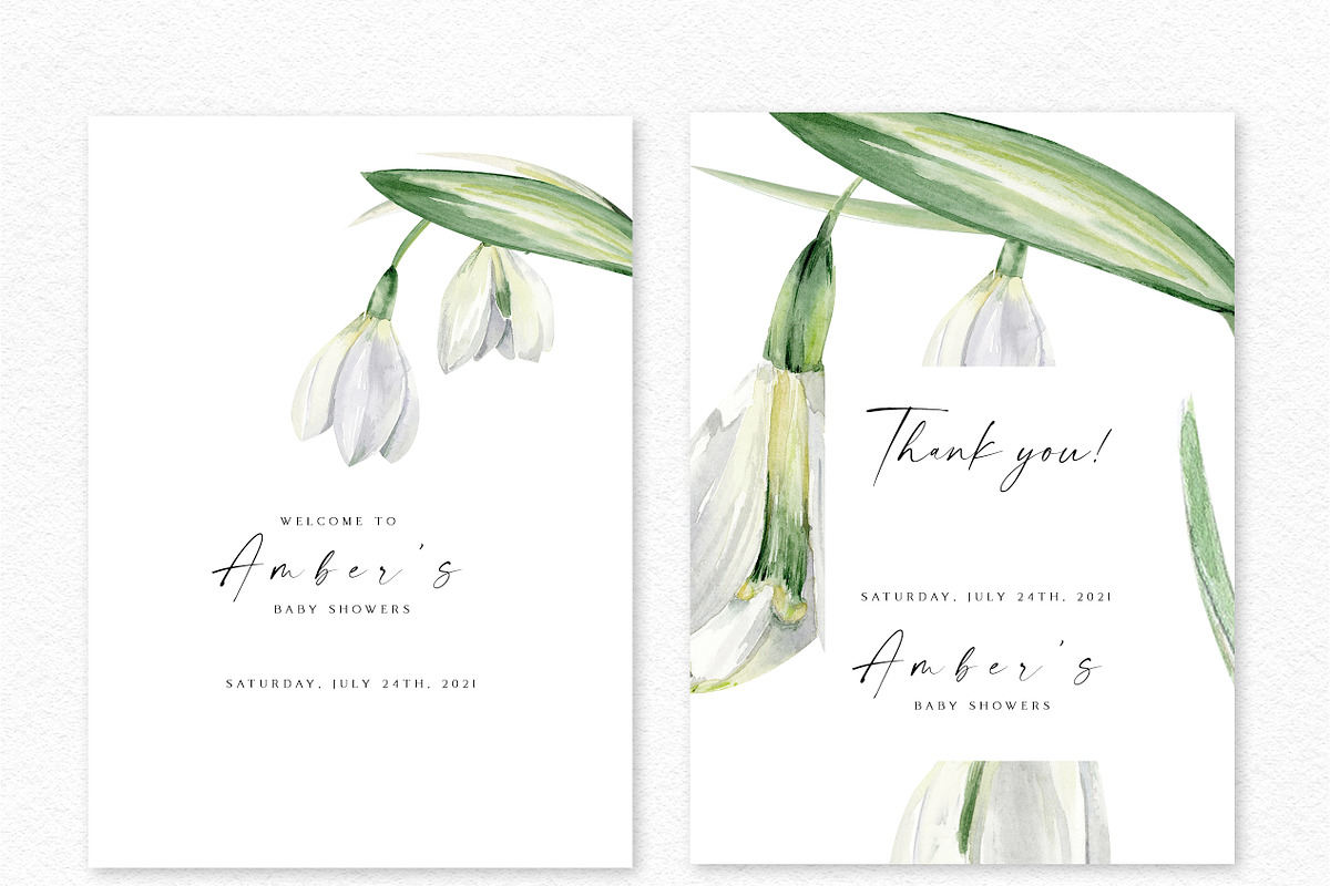 Watercolor Snowdrops, an Object Illustration by Olga Koelsch (Photo 6 of 8)