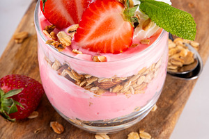 Strawberry, Granola and Yogurt Breakfast Parfait, a Food & Drink Photo by Rimma