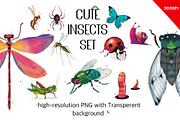 Cute insects set, an Illustration by Tiny Wonder Arts (Thumbnail 1 of 2)