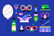 Purim carnival party accessories set, an Object Illustration by Good Studio (Thumbnail 5 of 5)