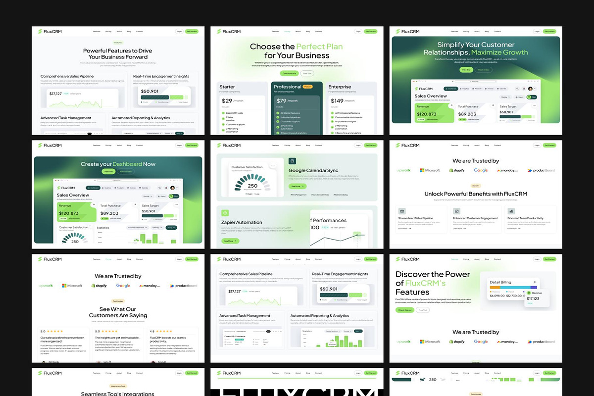 FluxCRM - SaaS CRM Website UI KIT, an UI Kit Template by Creative Perspective (Photo 5 of 7)