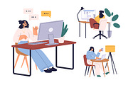 Business women work at computer set, a Work Illustration by Good Studio (Thumbnail 1 of 4)