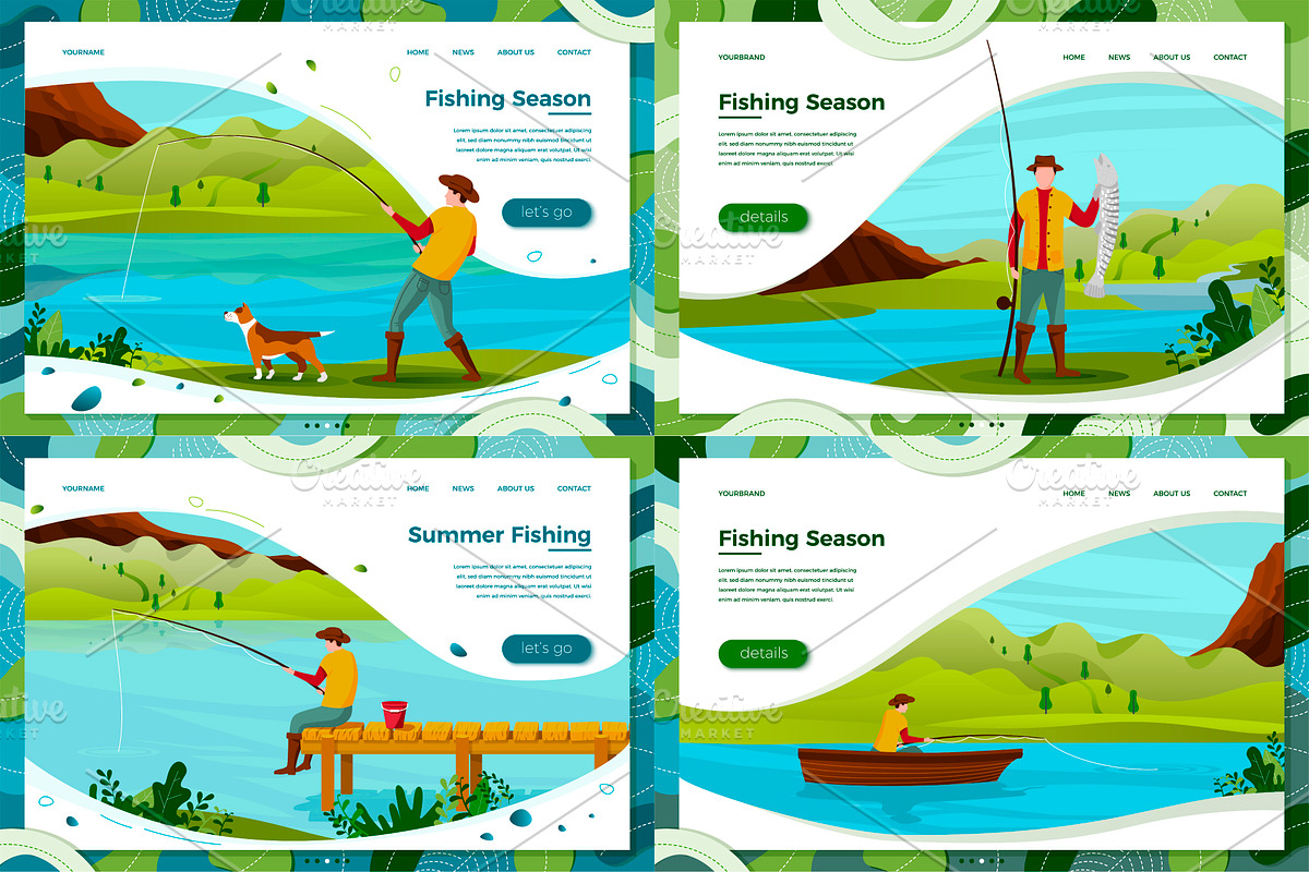 Summer Fishing Illustrations Set, an Animal Illustration by Tashal (Photo 4 of 5)