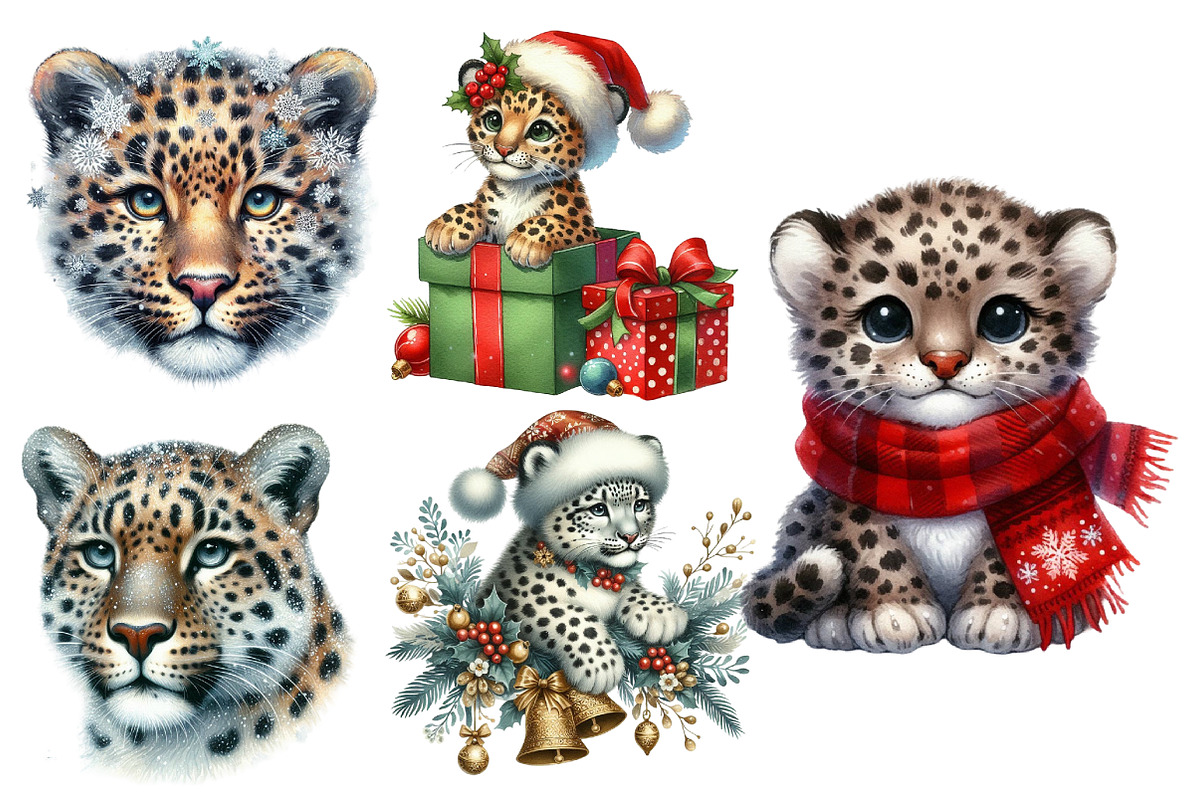 Christmas Leopard Clipart, an Illustration by Designworld (Photo 4 of 5)