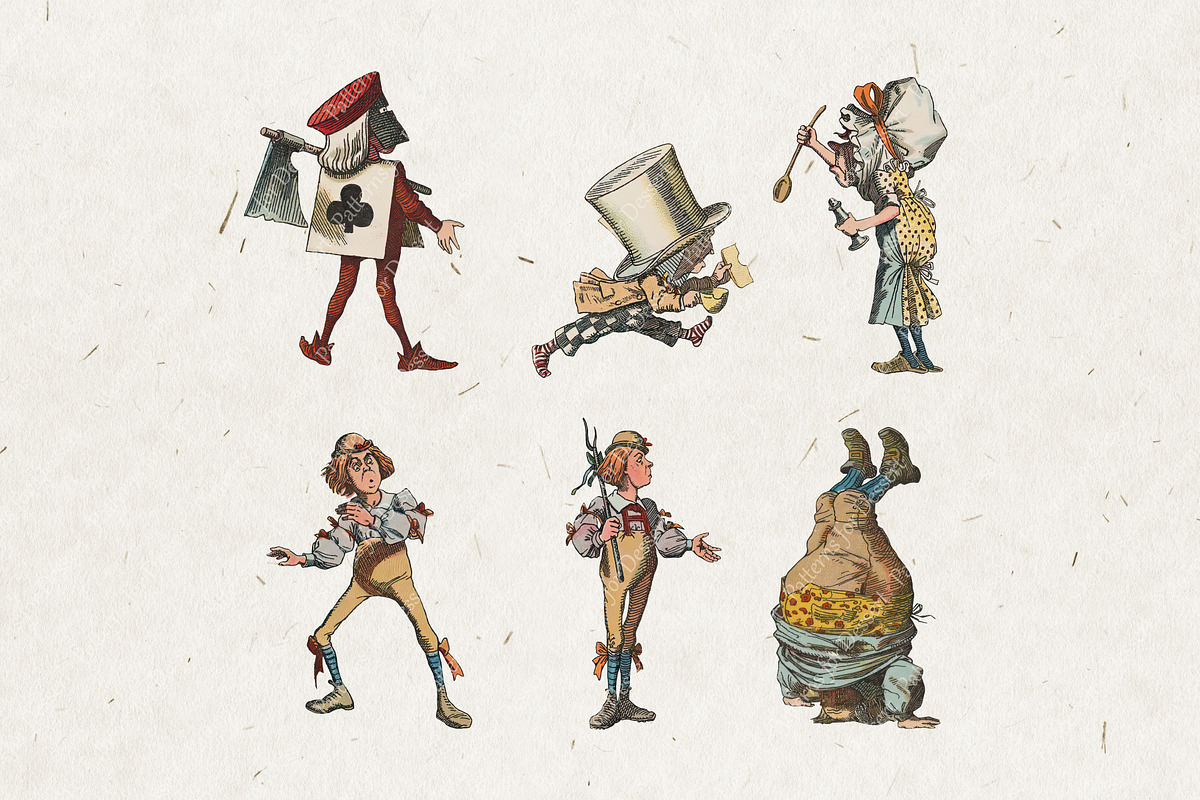 Vintage Alice in Wonderland Clip Art, a Person Illustration by Patterns for Dessert (Photo 6 of 6)