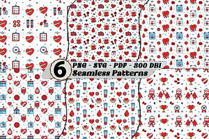 Kawaii Blood Donation Patterns SVG, a Pattern Graphic by one-touch