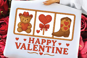 Faux Yarn Crochet Howdy Valentine, an Illustration by Black Bird Studio