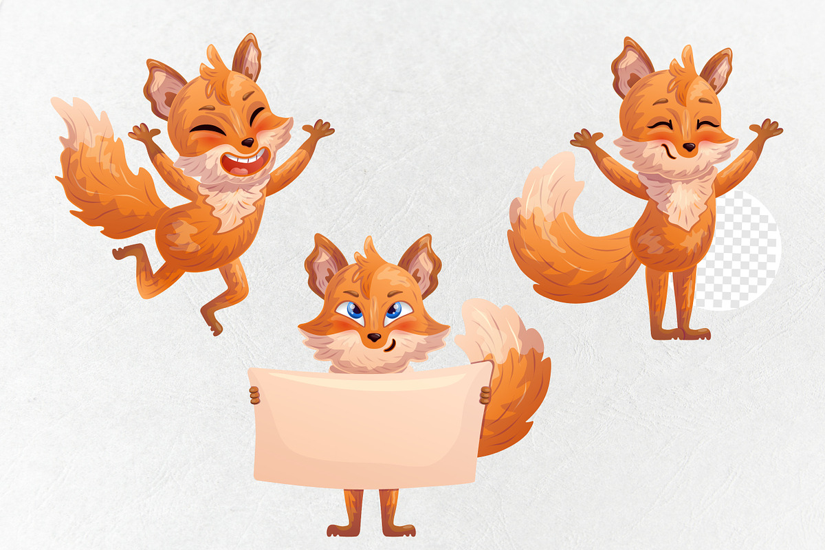 Fox character. Vector clipart, an Animal Illustration by VaraNa Art