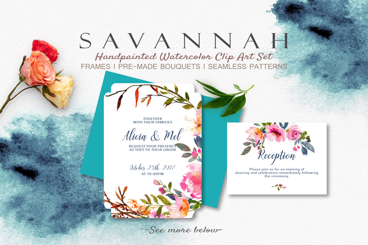 Savannah - Watercolor Floral Set, a Graphic by SmallHouseBigPony (Photo 6 of 12)