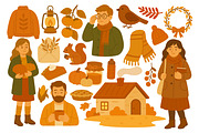Autumn set, a Seasonal Illustration by ananastya (Thumbnail 6 of 10)