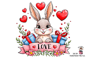 Bunny love PNG Clipart Bundle, a Graphic by Clipart Bloom (Thumbnail 3 of 12)