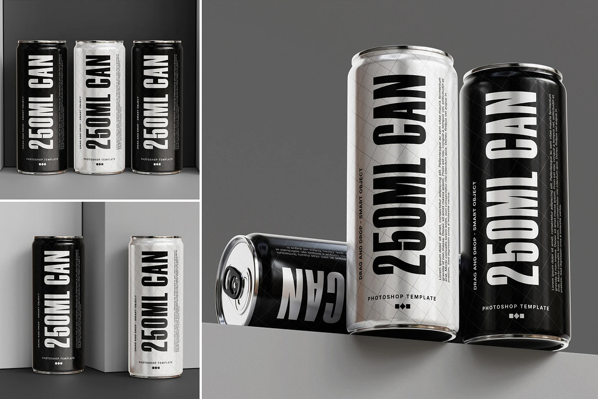250ml Can Mockup, a Cups & Container Mockup by Brand Earth (Photo 1 of 4)