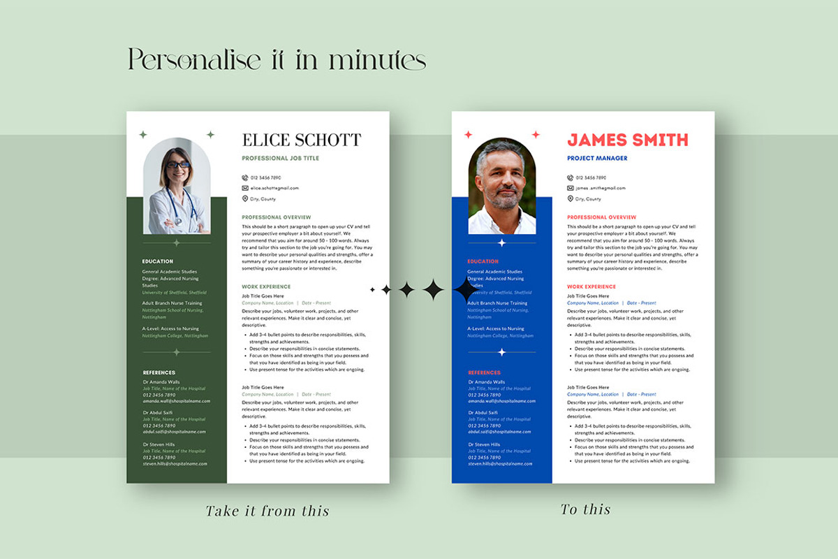 CANVA Resume Template / CV Set, a Resume Template by RWstudio (Photo 7 of 8)
