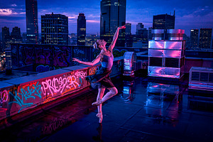 Ballet dancer making a pose at build, a Person Photo by DanFLCreativo