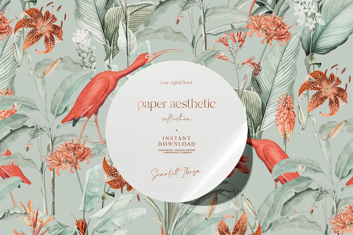 Floral Pattern Pack Bundle of 8, a Pattern Graphic by paper aesthetic (Photo 5 of 9)