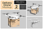 Delivery Drone Mockup, a Product Mockup by Bartama Graphic (Thumbnail 1 of 4)