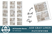 Ash Gray Linen Patchwork Papers, an Illustration by NiiiNArt (Thumbnail 6 of 8)