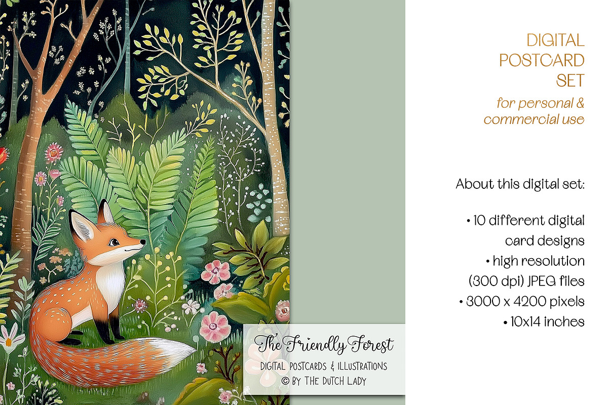 The Friendly Forest Postcard Designs, an Animal Illustration by The Dutch Lady Designs (Photo 4 of 7)