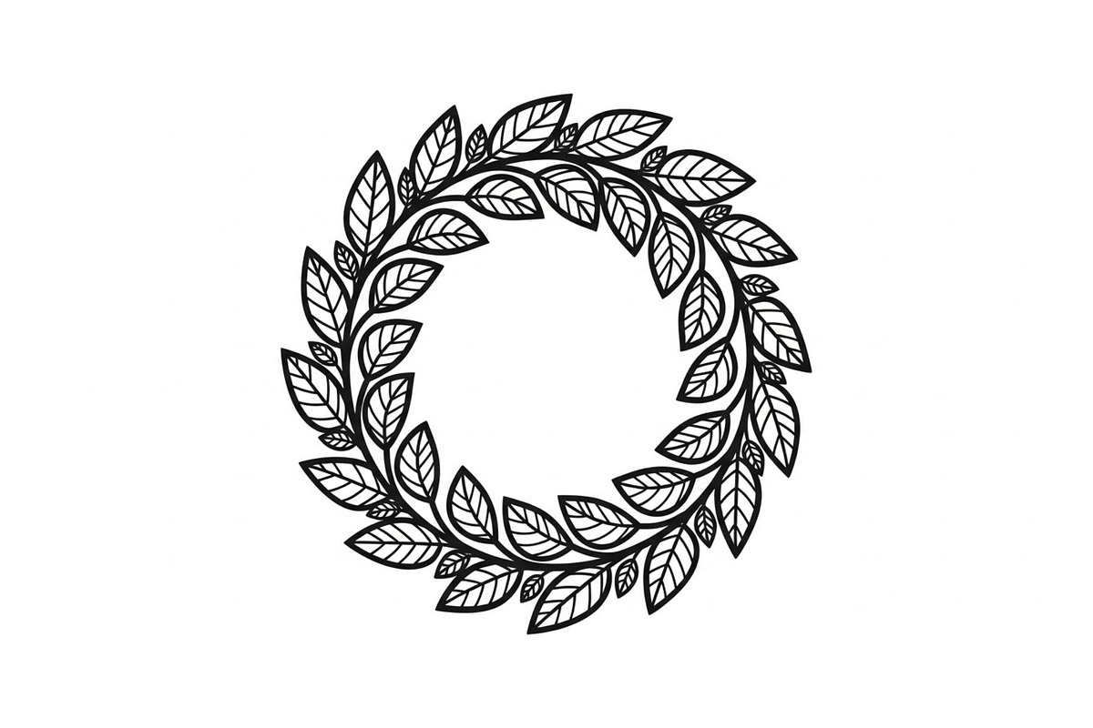 Leaf Laurel Wreath Frame Bundle, an Illustration by Gaye Art (Photo 24 of 51)