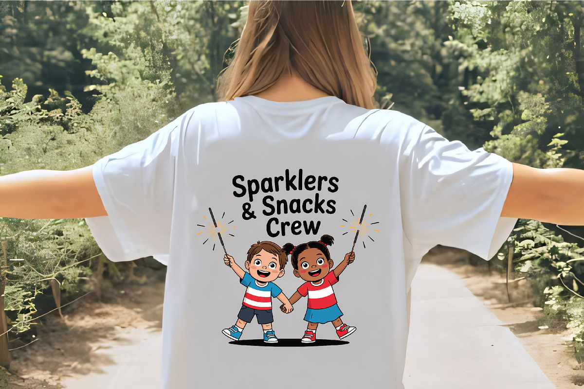 Happy children celebrating fourth of, an Illustration by CrexoraLab (Photo 2 of 4)