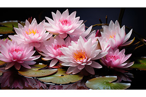 reflection water plants ai generated, a Nature Photo by pikepicture