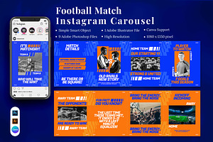 Football Match Instagram Carousel, a Social Media Template by Attype