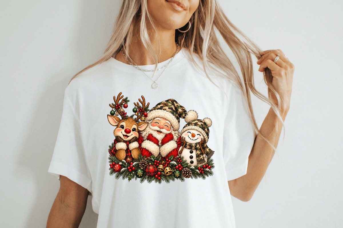 Christmas Camo Character Trio PNG, a Seasonal Illustration by Craft Nest (Photo 2 of 6)