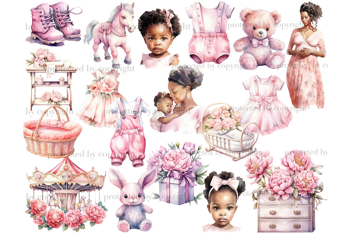 Baby Girl Sublimation Set, a Person Illustration by GlamArtZhanna (Photo 2 of 5)