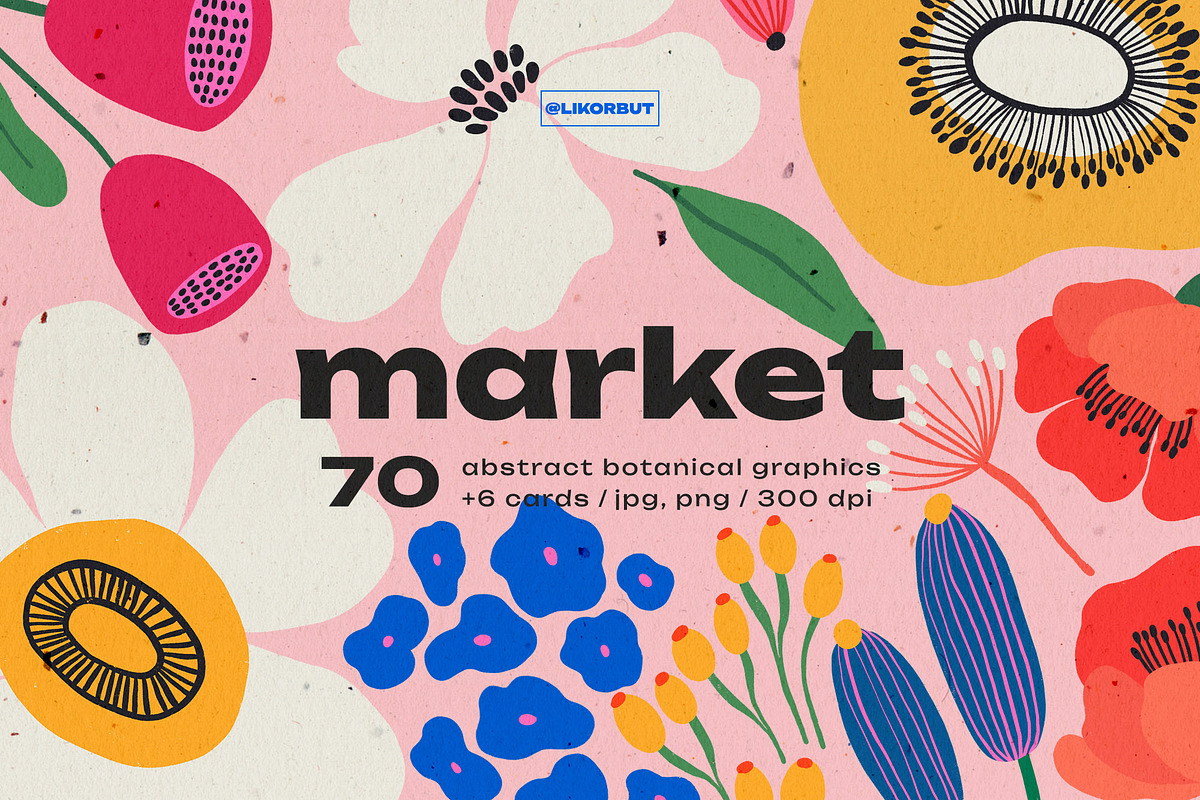 Abstract Floral Market Graphics, a Decorative Illustration by likorbut (Photo 1 of 11)