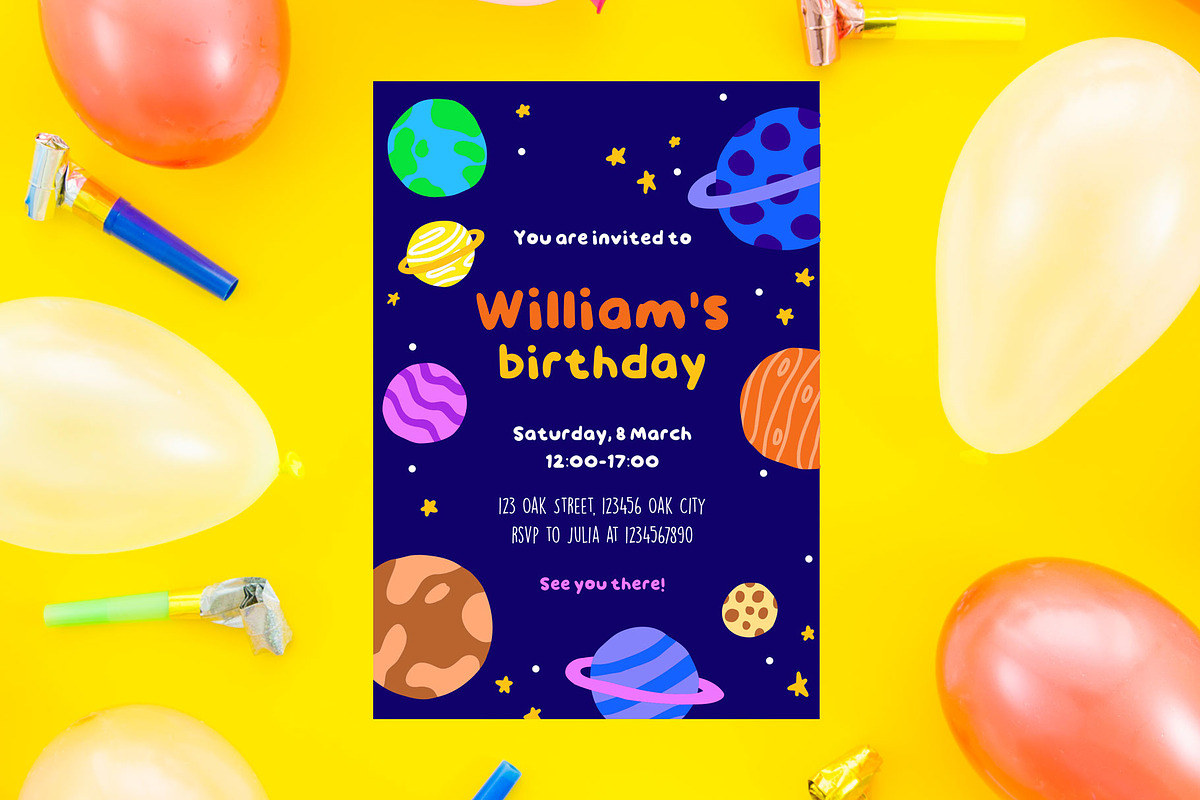 Birthday party invitation (editable), an Invitation Template by Goodputty (Photo 2 of 4)