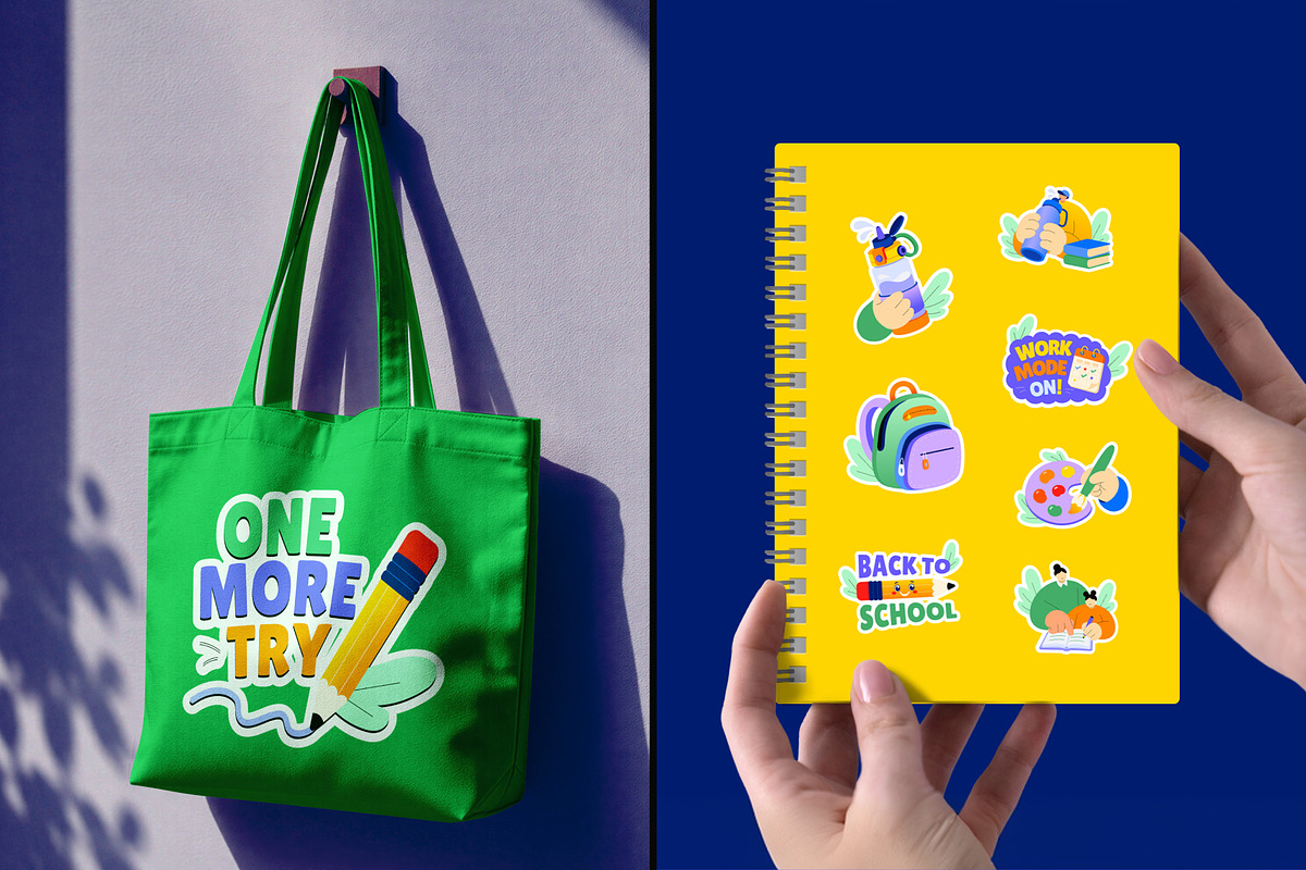 100 Back to School Flat Stickers, an Education Illustration by Brickclay (Photo 3 of 13)
