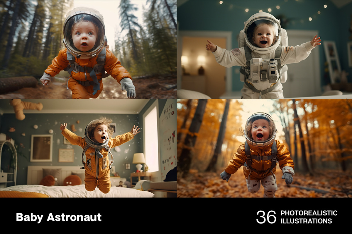 Baby astronaut - 36 images, a Person Illustration by Handmadefont (Photo 7 of 10)
