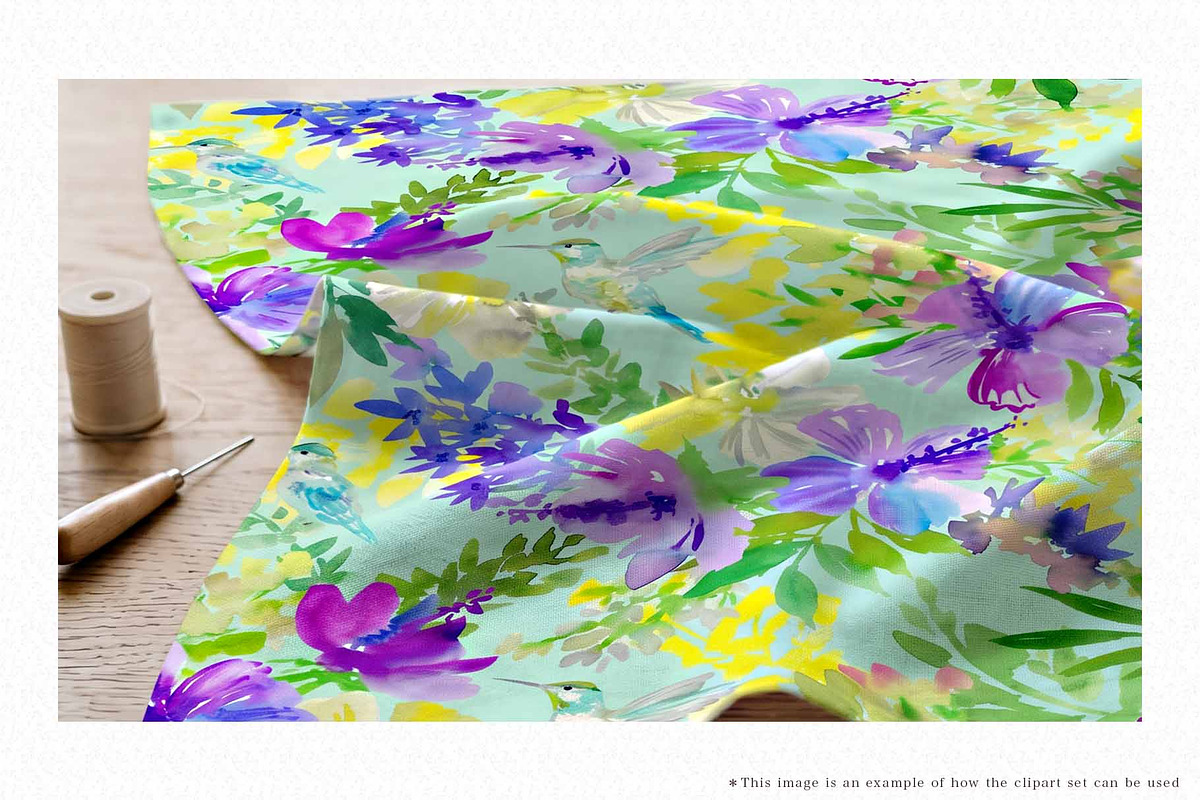 Watercolor Hibiscus & Tropical Birds, an Object Graphic by Sawango Designs (Photo 10 of 11)