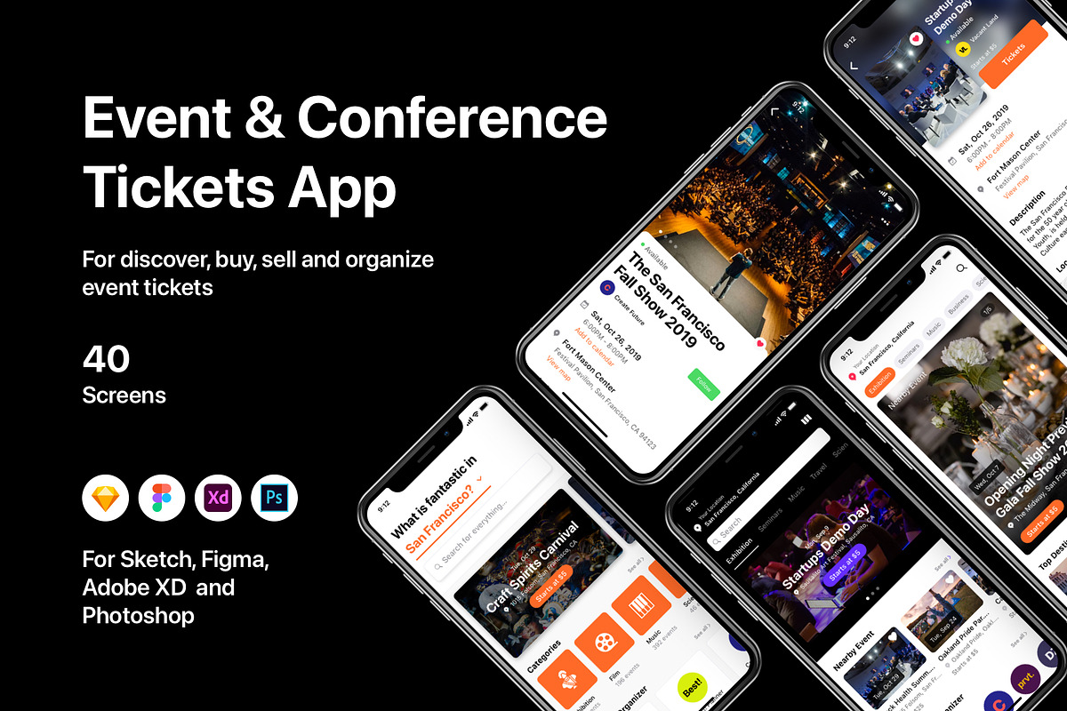 Event & Conference Tickets App, an UI Kit Template by flr.24 (Photo 1 of 2)