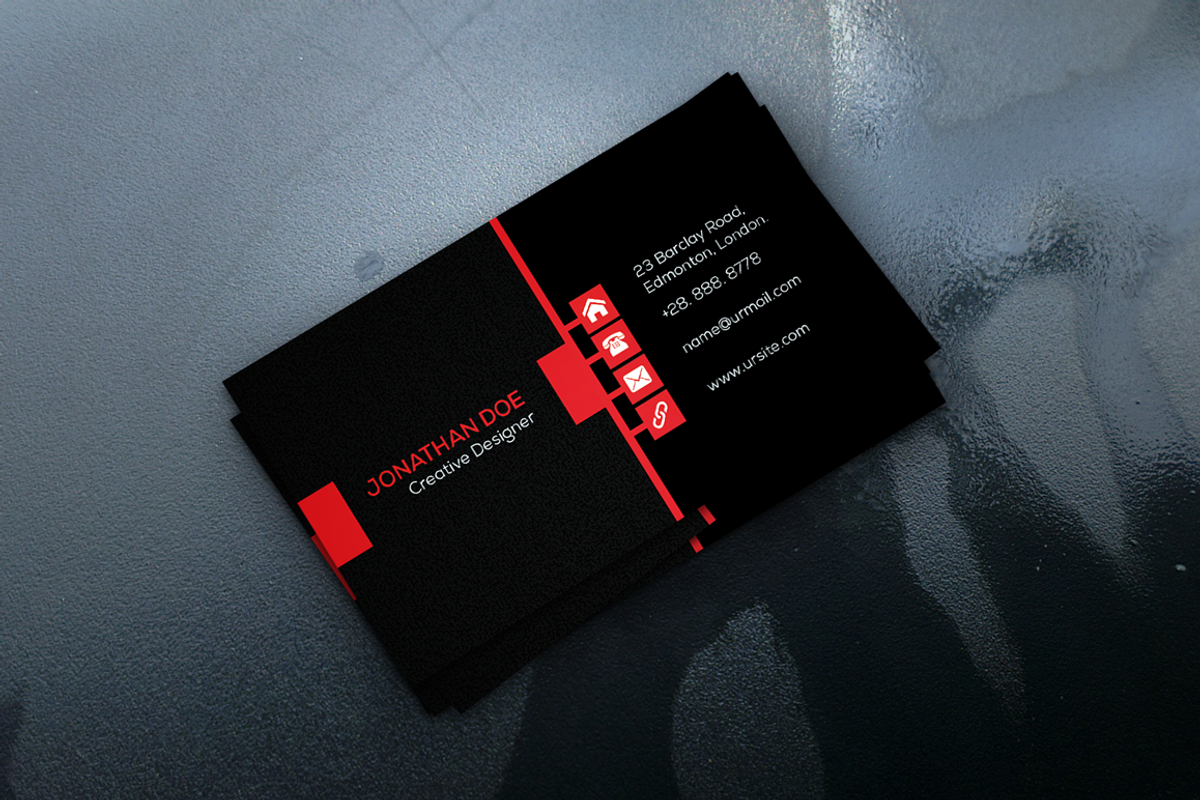Black Business card, a Card Template by NasirGrfx (Photo 2 of 2)