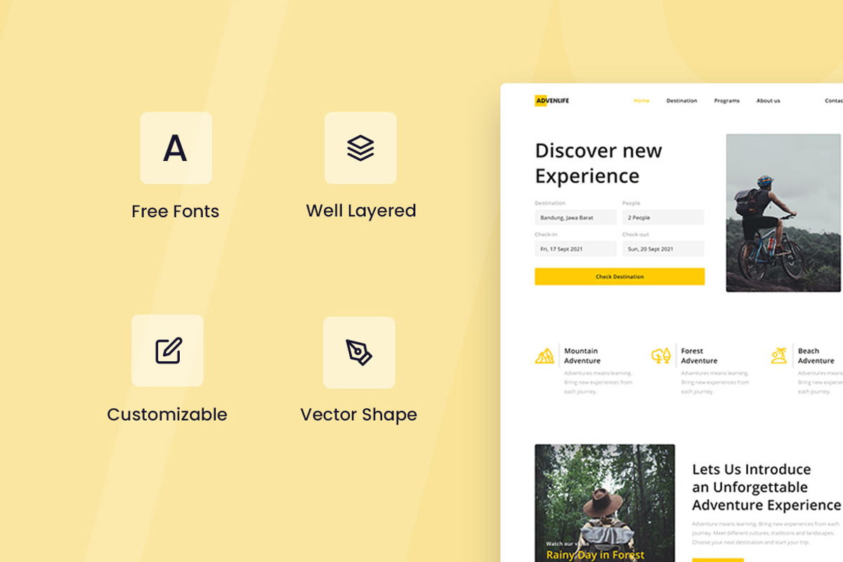 Adventure Travel Web Design, a Wireframe Template by INSPR STD (Photo 2 of 6)